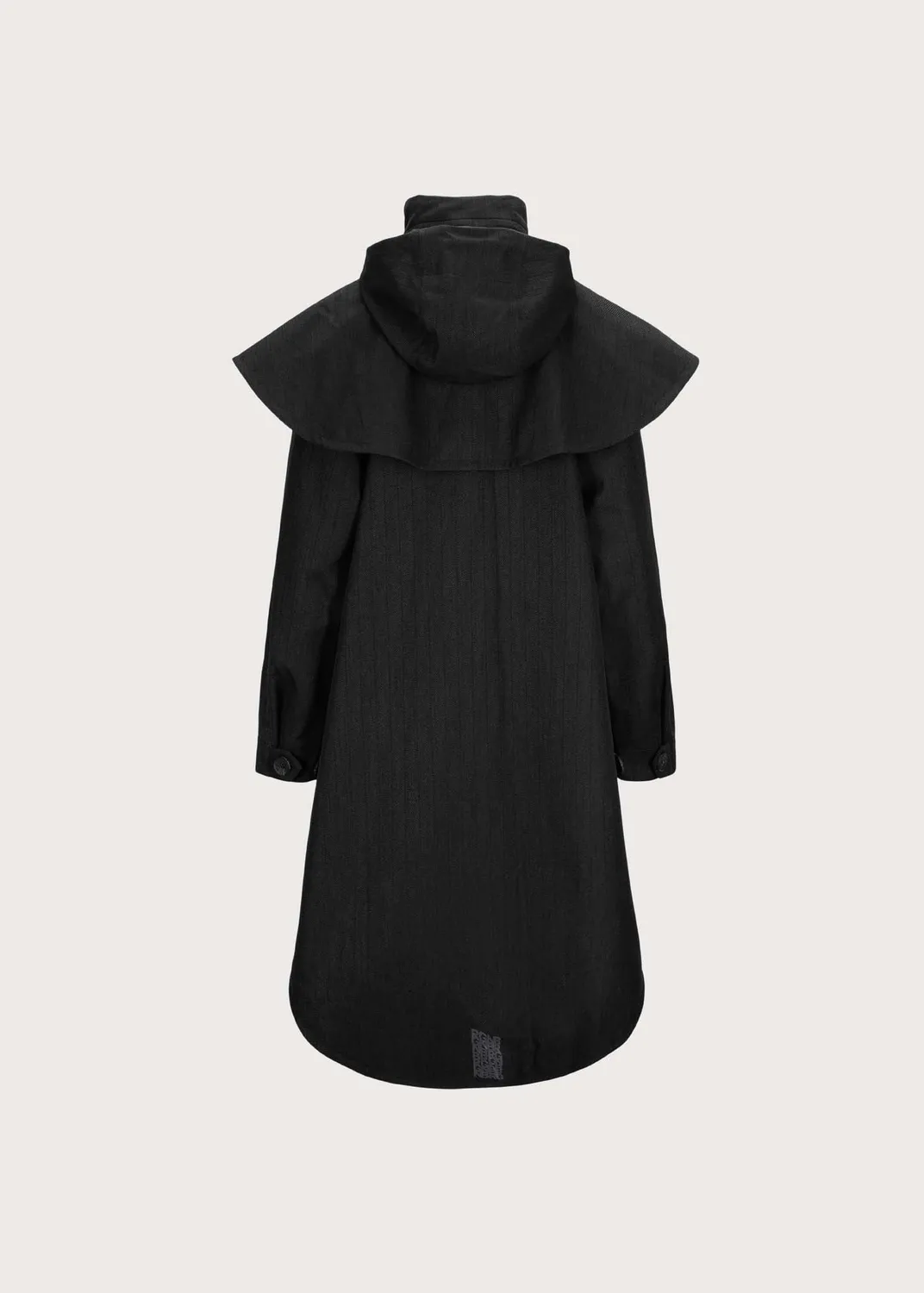 Brgn Tyfon Coat regnkåpe Black Tweed med cape