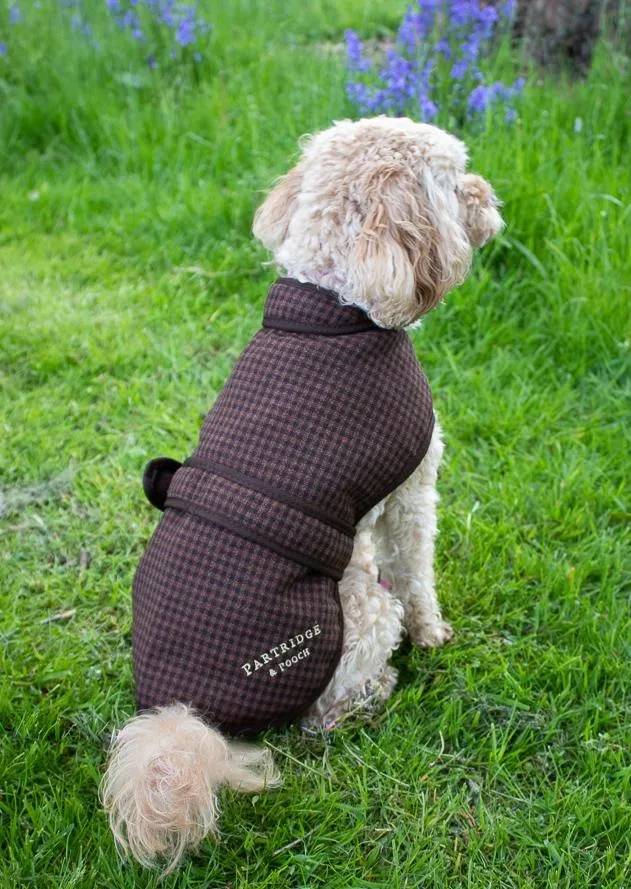 John Partridge Dog Coat hundedekken Brown Gingham S–M bomull