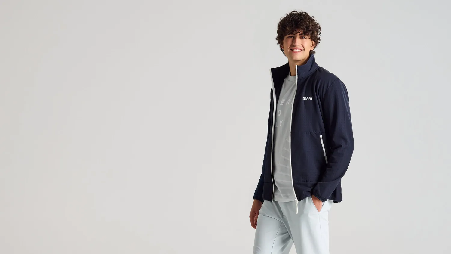 Slam Altura FZ Grid Fleece fleecejakke herre mørk marine