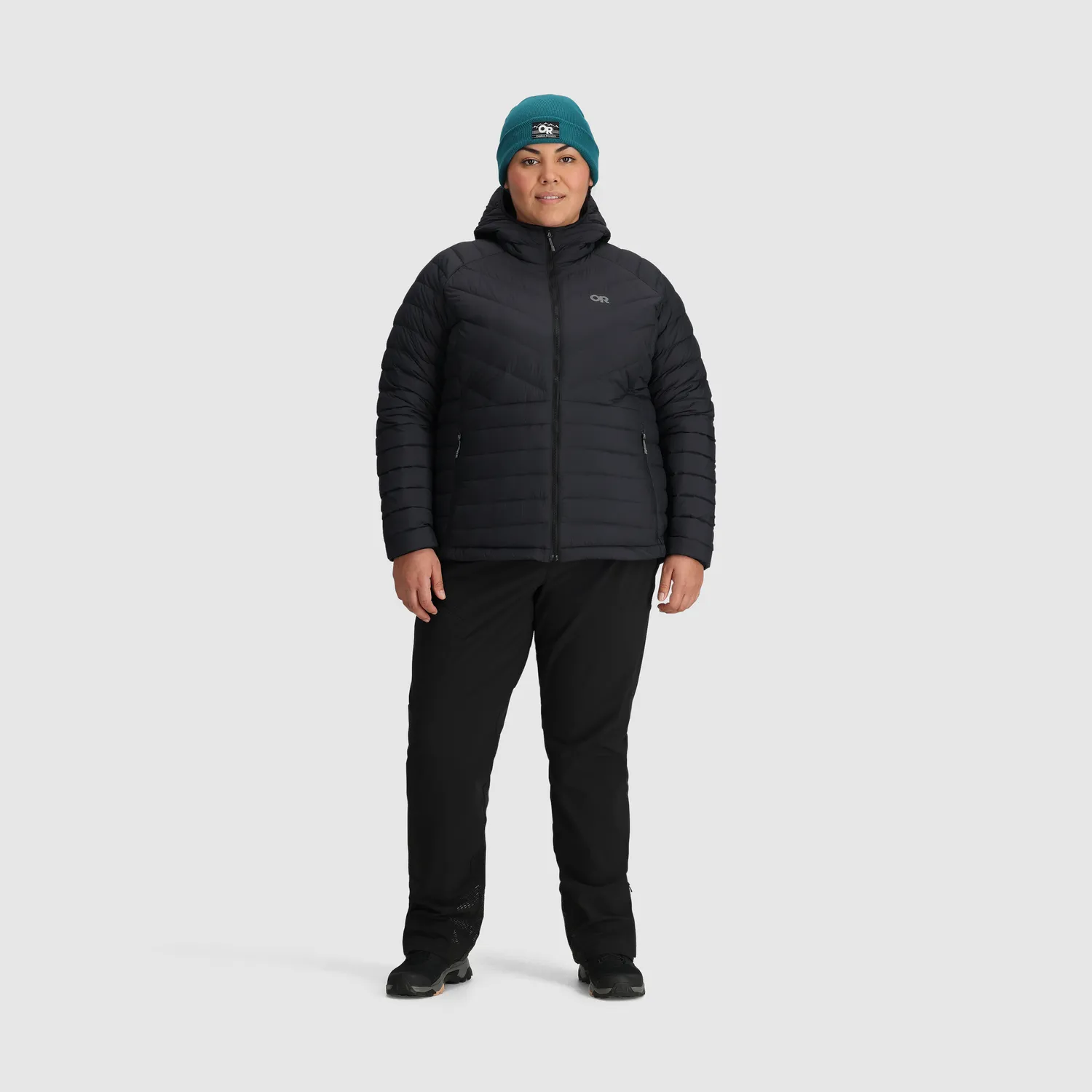 Outdoor Research Women's Transcendent Down Hoodie - Plus dunjakke Black 800+