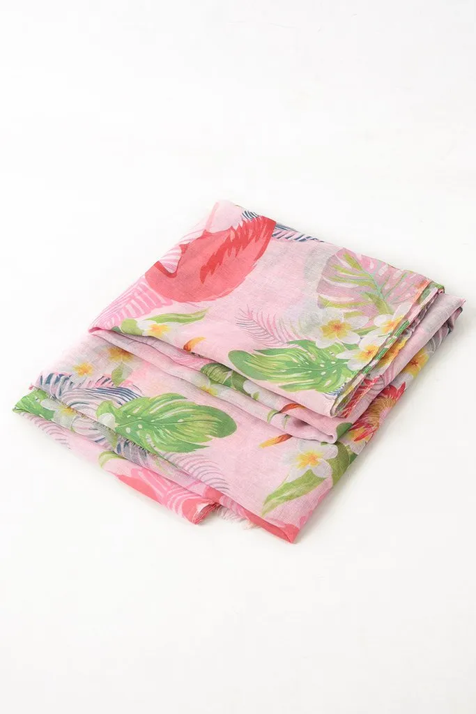 John Partridge Scarf skjerf rosa tropiske frangipani