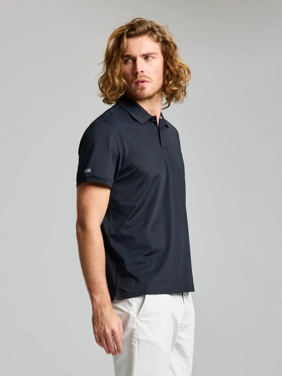 Slam Tech Piqué Polo SS poloskjorte Dark Navy herre UV 50+