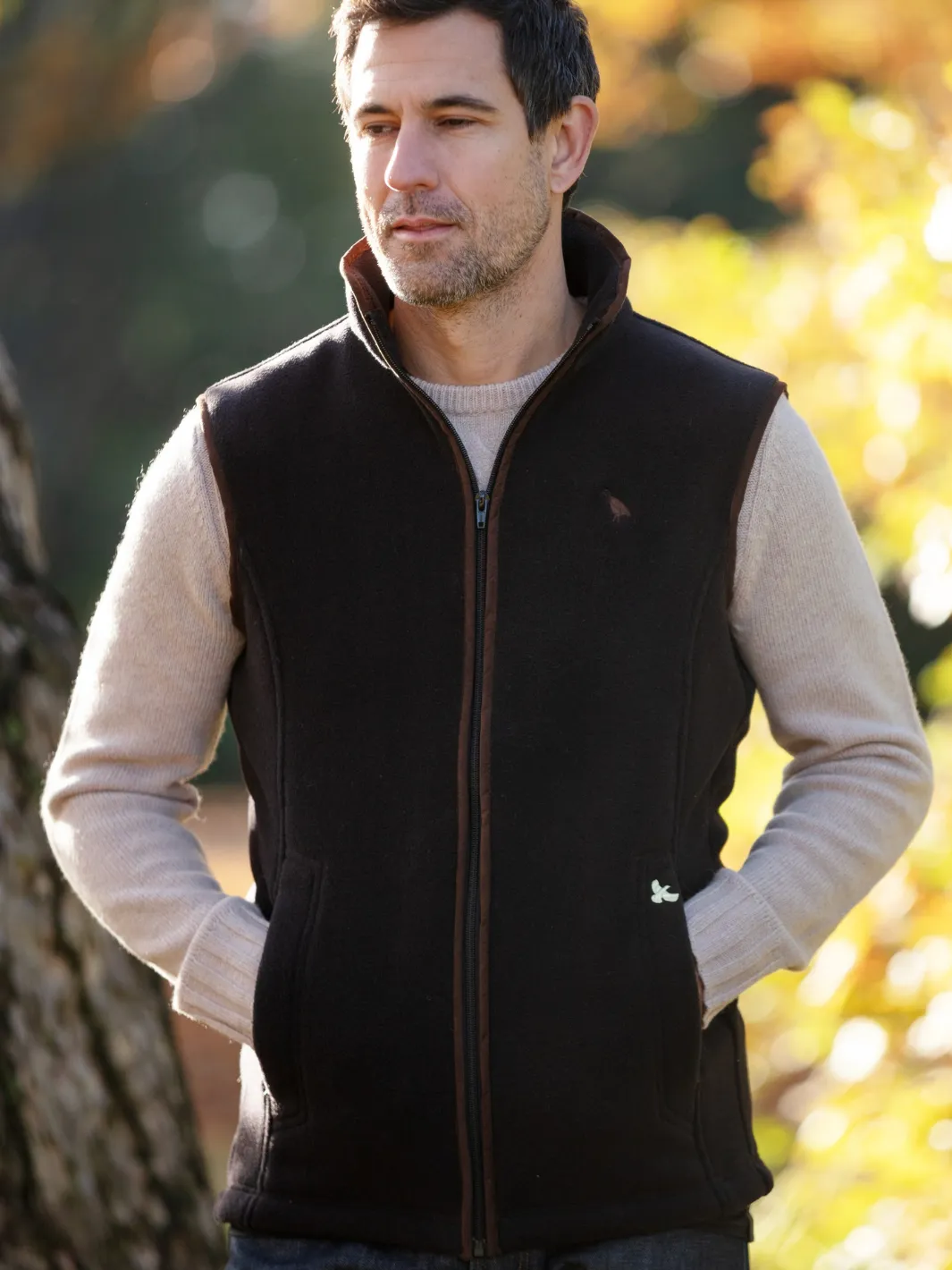 John Partridge Unisex Fleece Gilet fleecevest svart XS–2XL