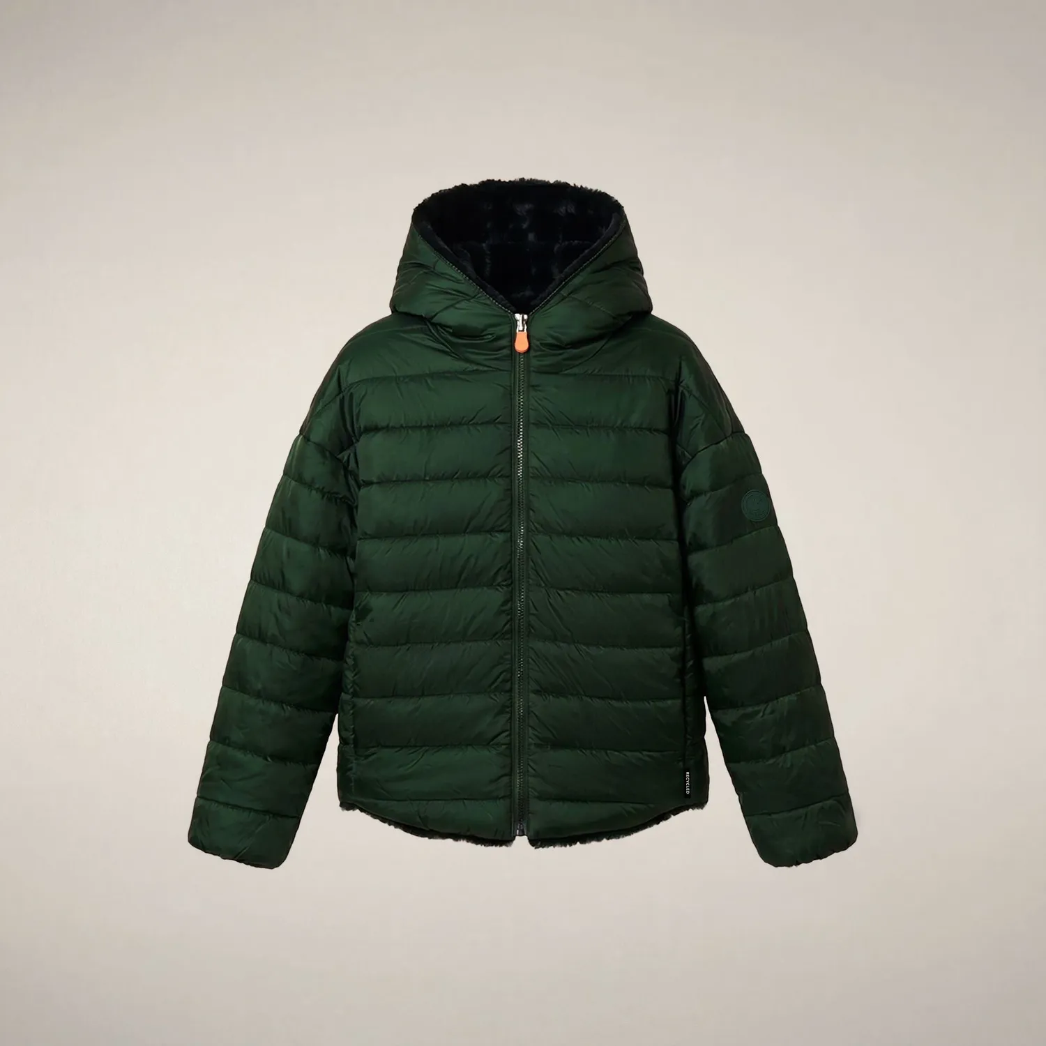 Save The Duck Akiko vendbar jakke jente Nori Green fuskepels