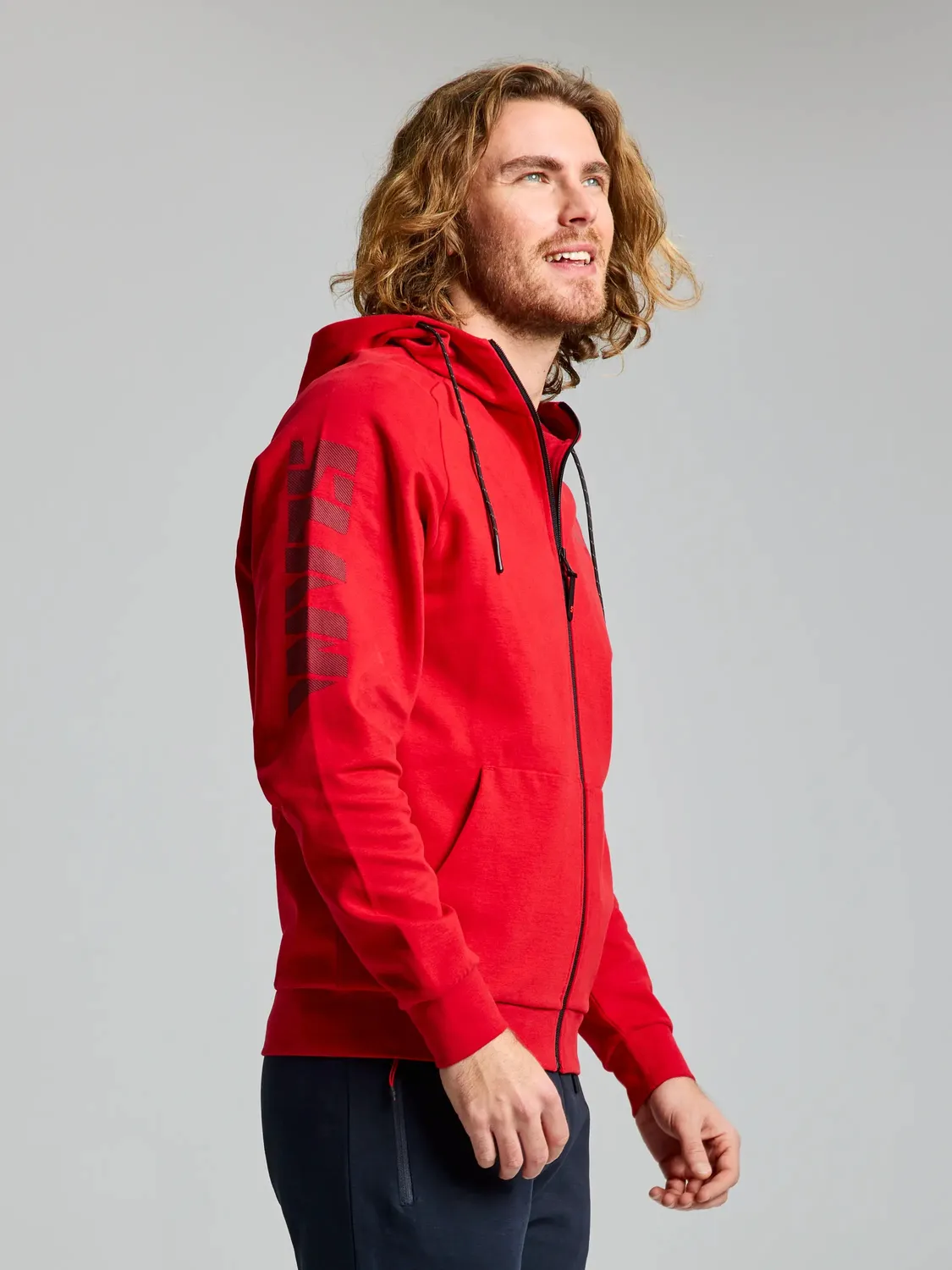 Slam Logo FZ Hoodie hettejakke herre Real Red
