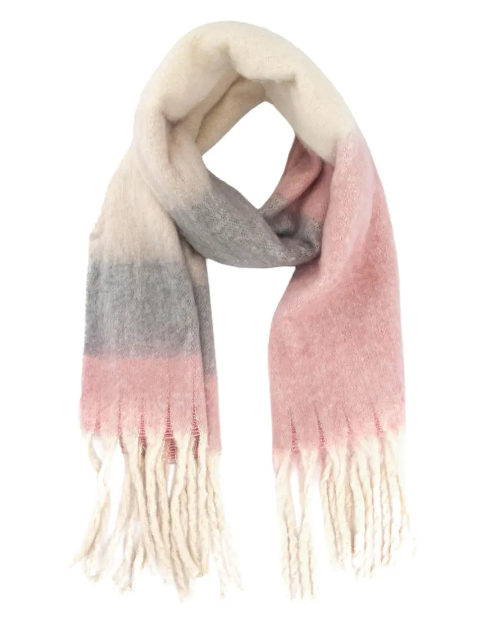 John Partridge Heavyweight Check Print skjerf Dusty Pink – viskose