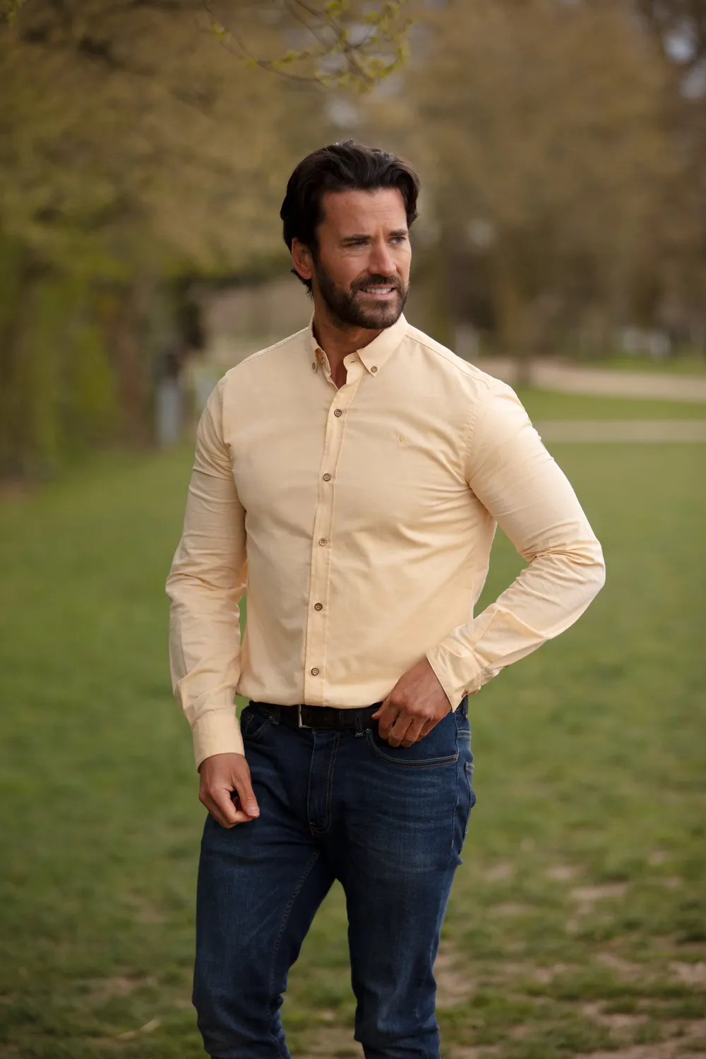 John Partridge Ridware Chambray Shirt skjorte gul bomull