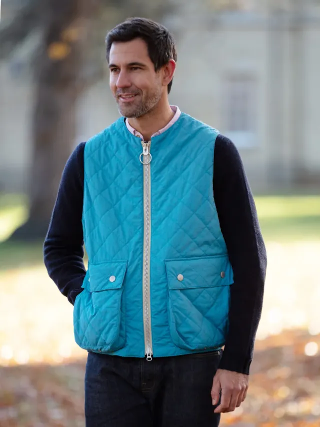 John Partridge Padded Vest vattert vest blå nylon