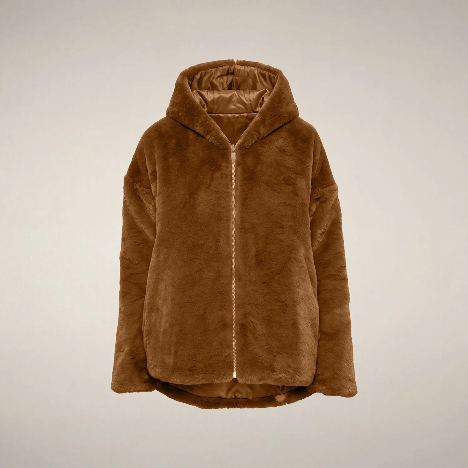 Save The Duck Davina vendbar fuskepelsjakke dame Noisette Brown