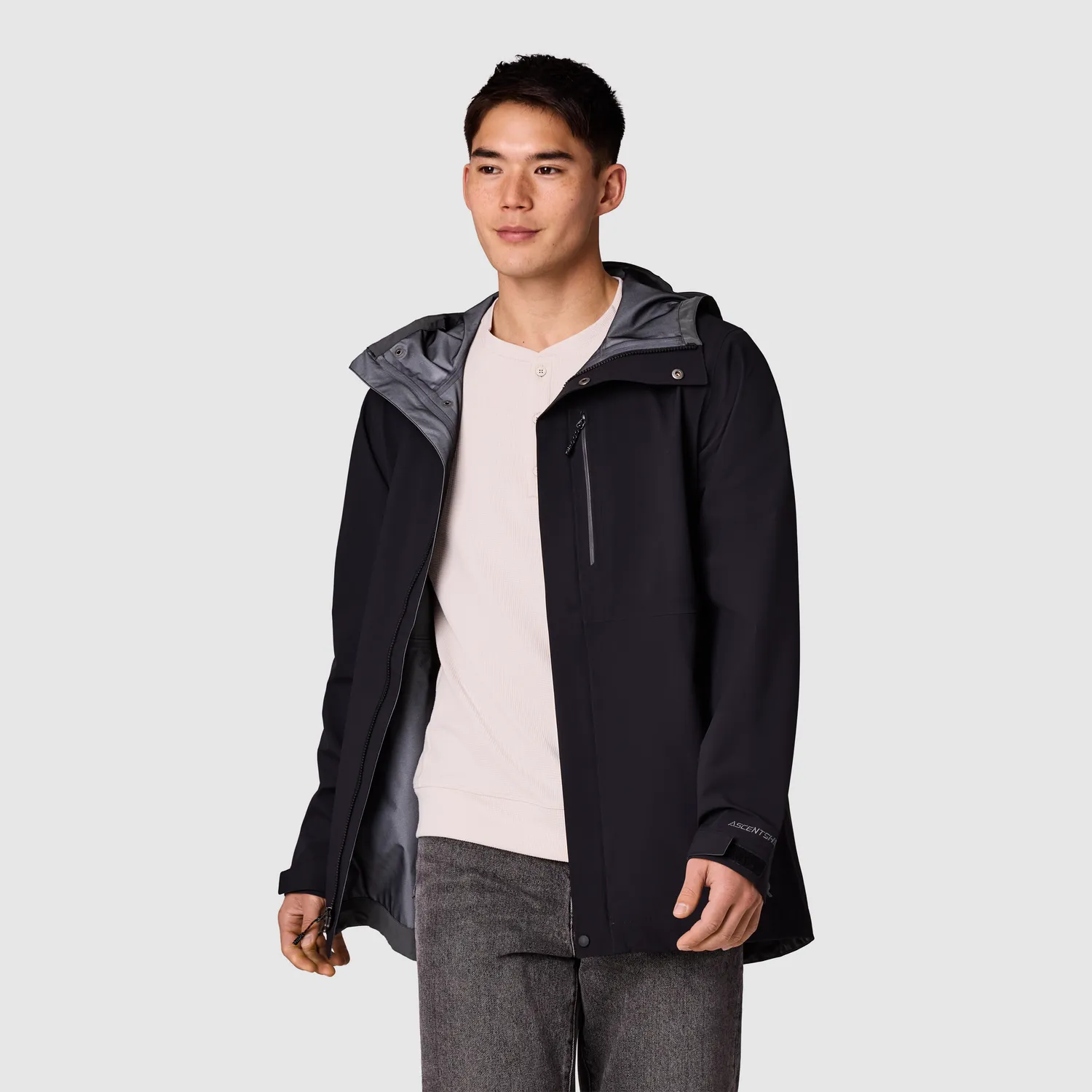 Outdoor Research Foray Men's Foray 3L Trench regnjakke Gravel/Black