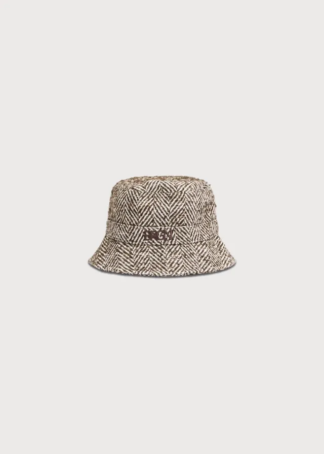 Brgn Bucket bøttehatt Brown Herringbone 1 stk vanntett