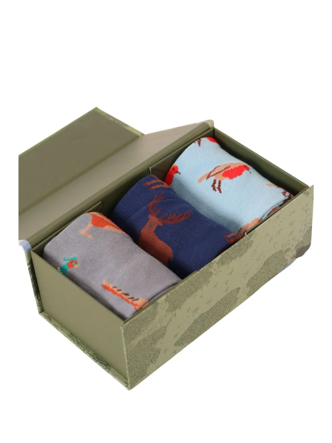 John Partridge Sock Gift Box Woodland Animal sokker 3 par bambusmix