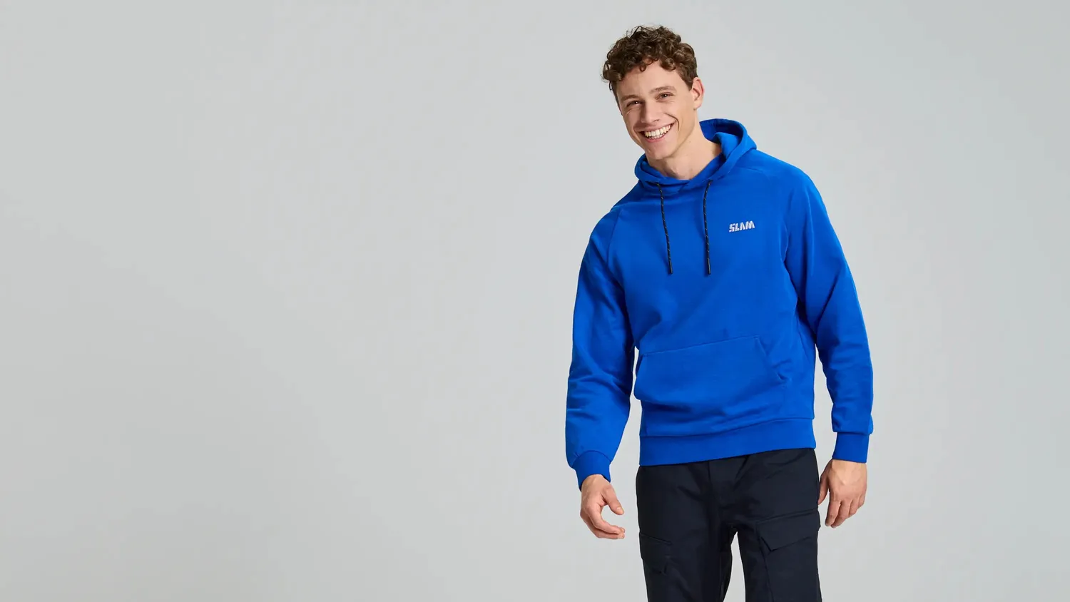 Slam Deck Hoodie hettegenser herre, mørk marine, bomull