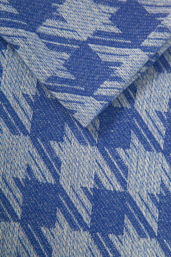 John Partridge Houndstooth Blanket Scarf skjerf kongeblå 88 x 180 cm