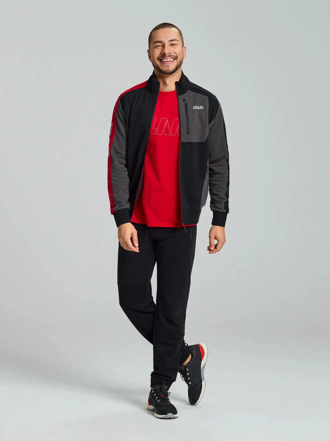 Slam Deck FZ Sweater genser herre mørk marineblå glidelås