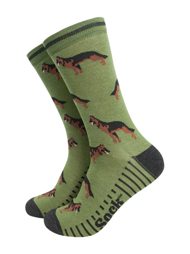 John Partridge German Shepherd Bamboo Socks sokker grønn one size bambus