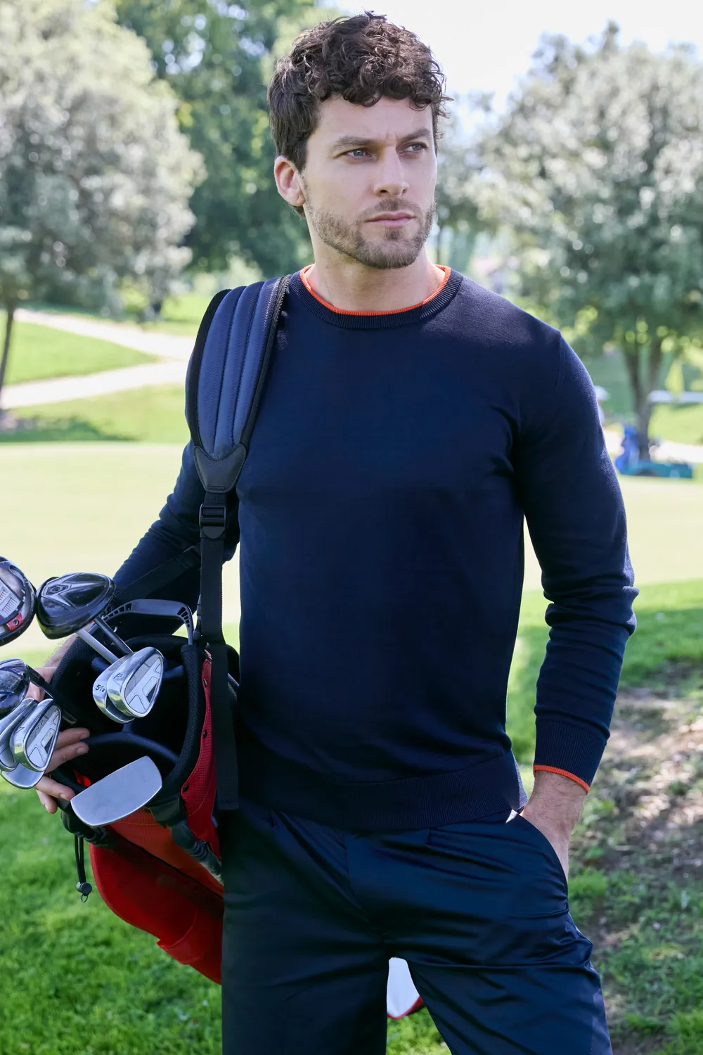 Moorer ARZAGA-CSE golfgenser NAVY/ARANCIO