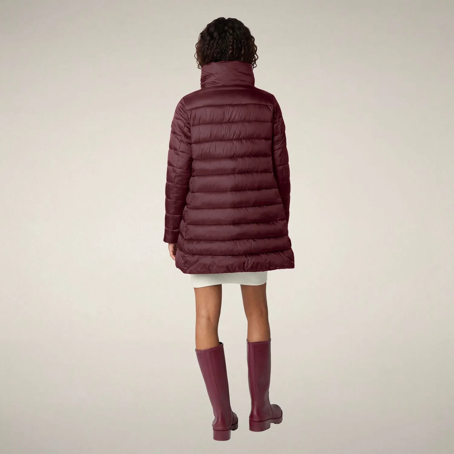 Save The Duck Icons Lydia kåpe dame Wine Red Plumtech®-fyll