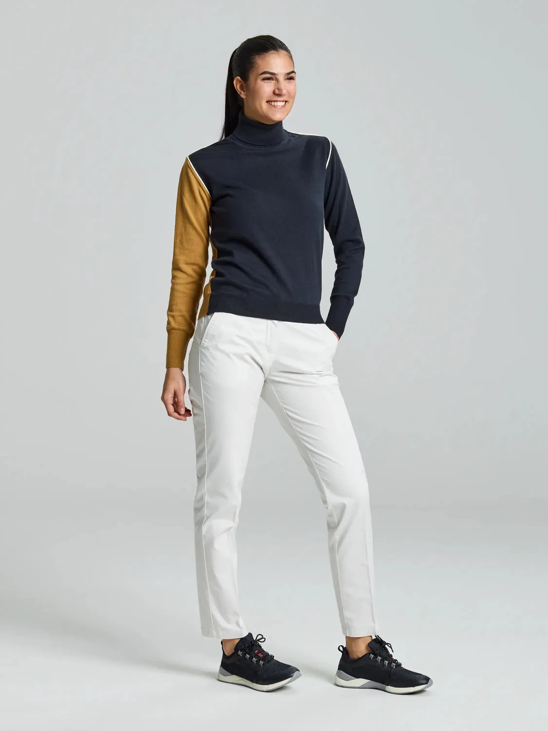 Slam Indra høyhalset genser dame Dark Navy/Gran Canyon