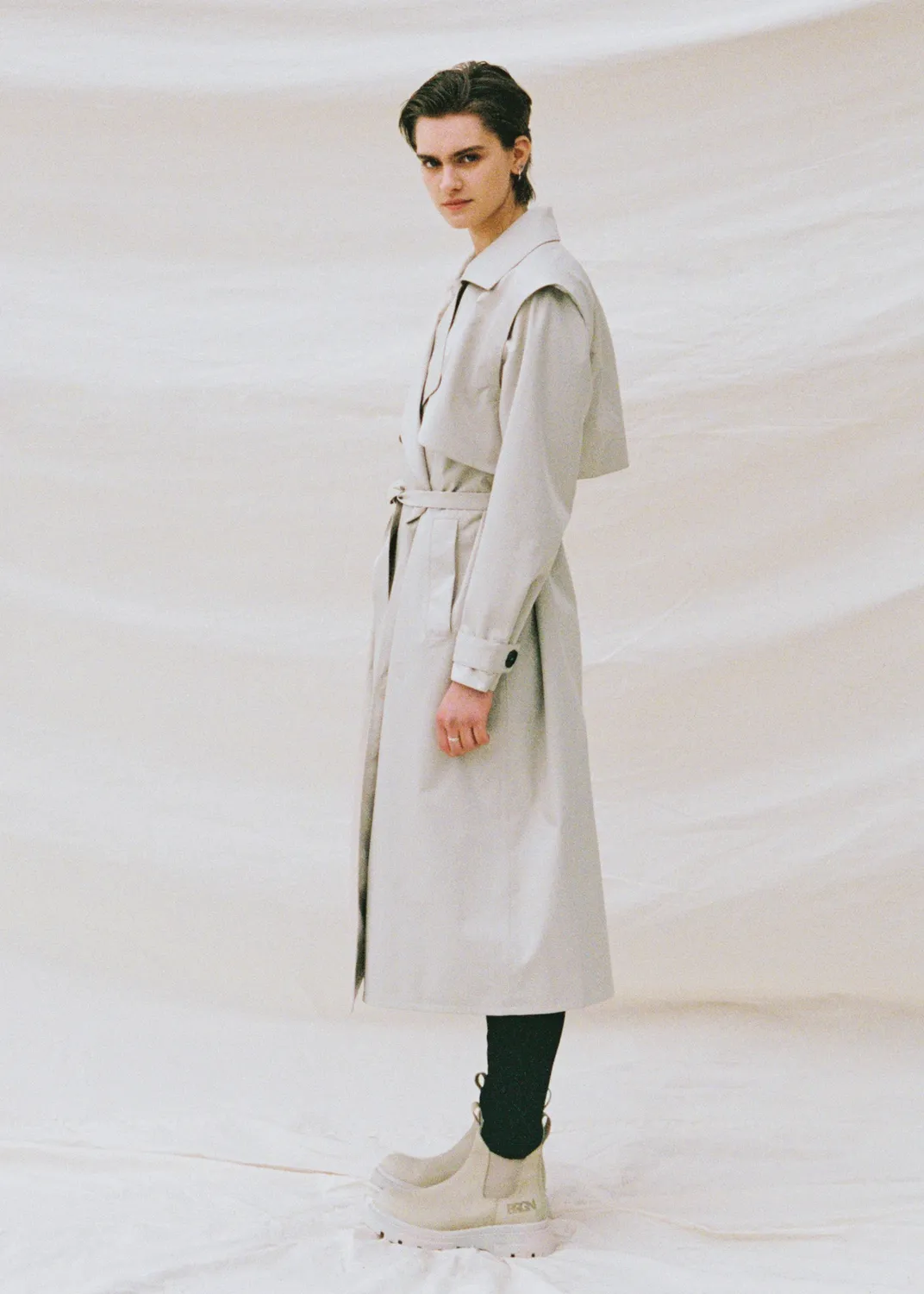 Brgn Regndråpe Trench Coat regnjakke Sand dame vanntett