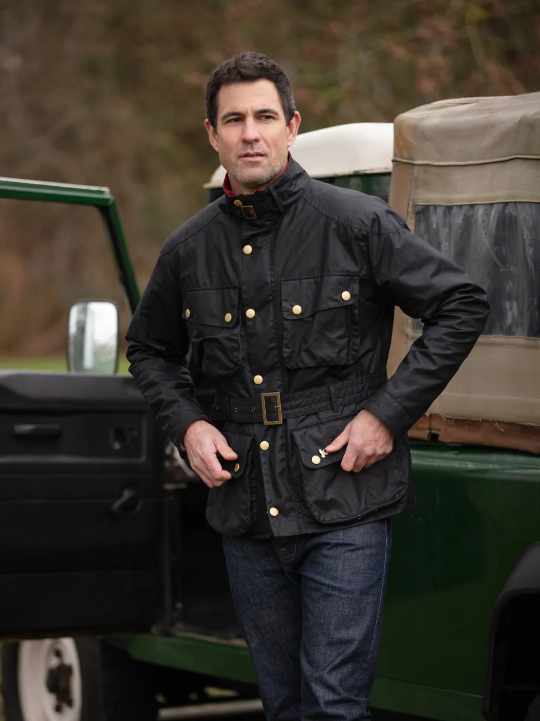 John Partridge Speed 6 Wax Biker Jacket jakke svart