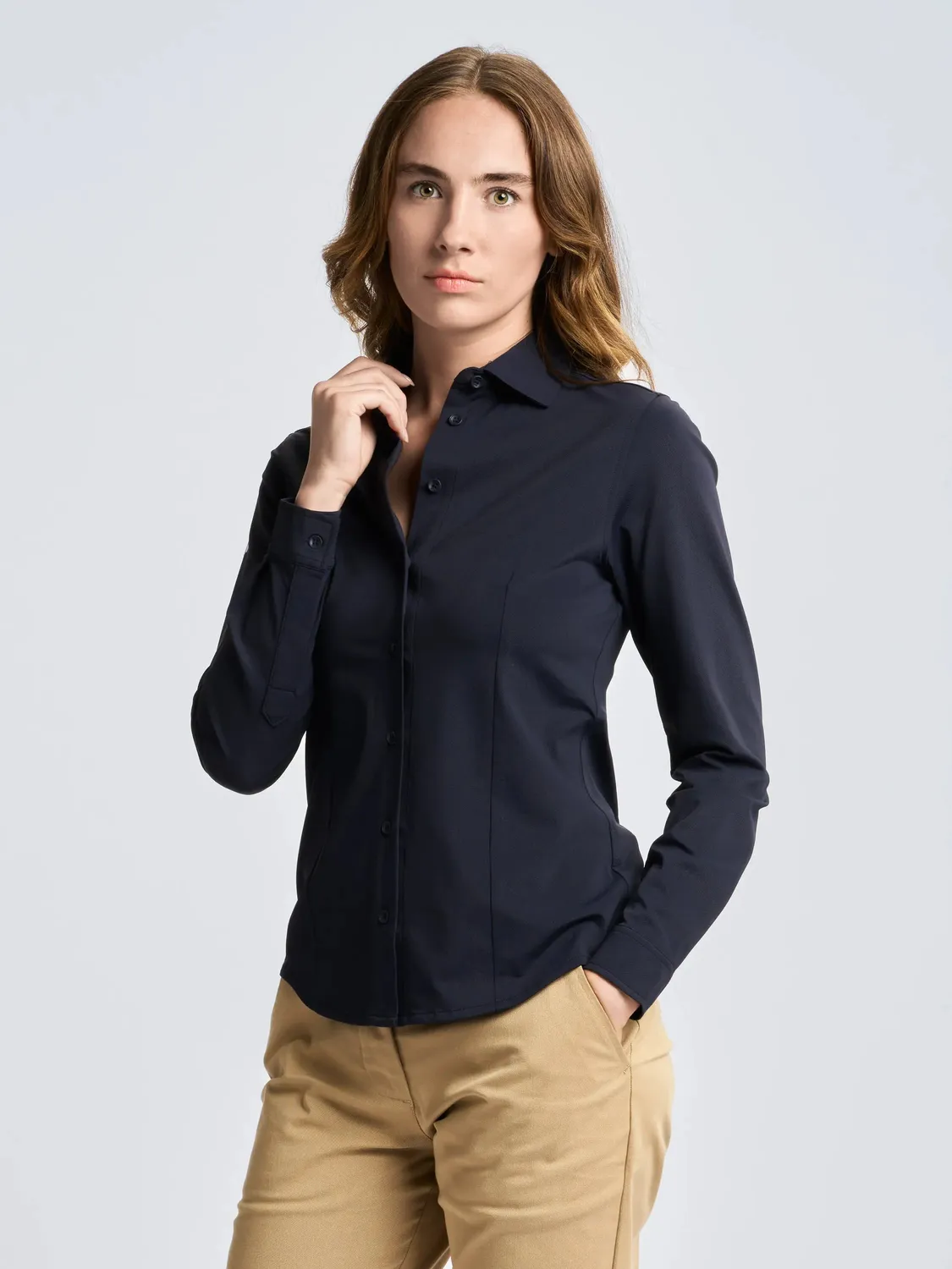 Slam Tech WS Tech Piqué Shirt LS skjorte dame UPF 50+