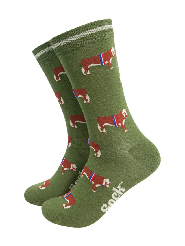 John Partridge Hereford Bull Bamboo Socks sokker grønn bambusblanding