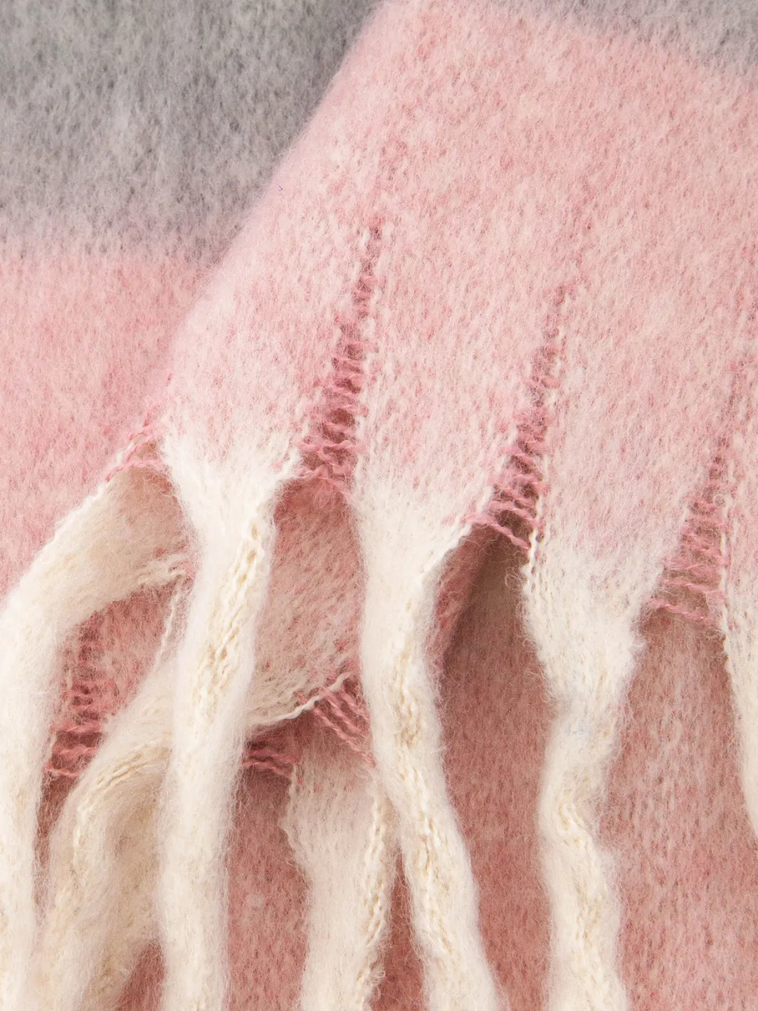 John Partridge Heavyweight Check Print skjerf Dusty Pink – viskose