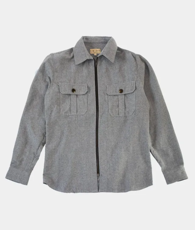 Cro'Jack Hank Zip Shacket ullskjorte grå L slim fit