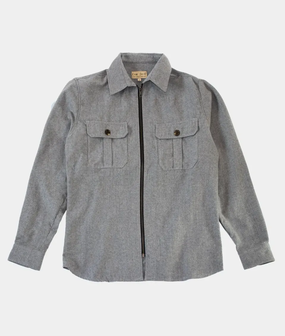 Cro'Jack Hank Zip Shacket ullskjorte grå L slim fit