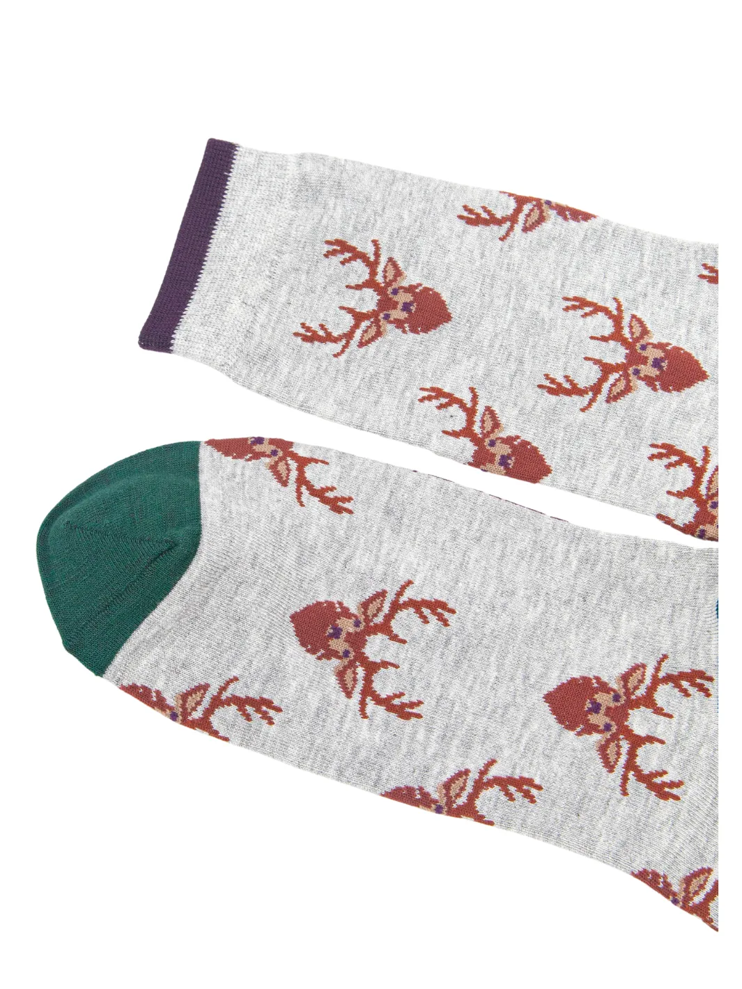 John Partridge Socks Stag sokker grå/grønn bambusblanding én størrelse