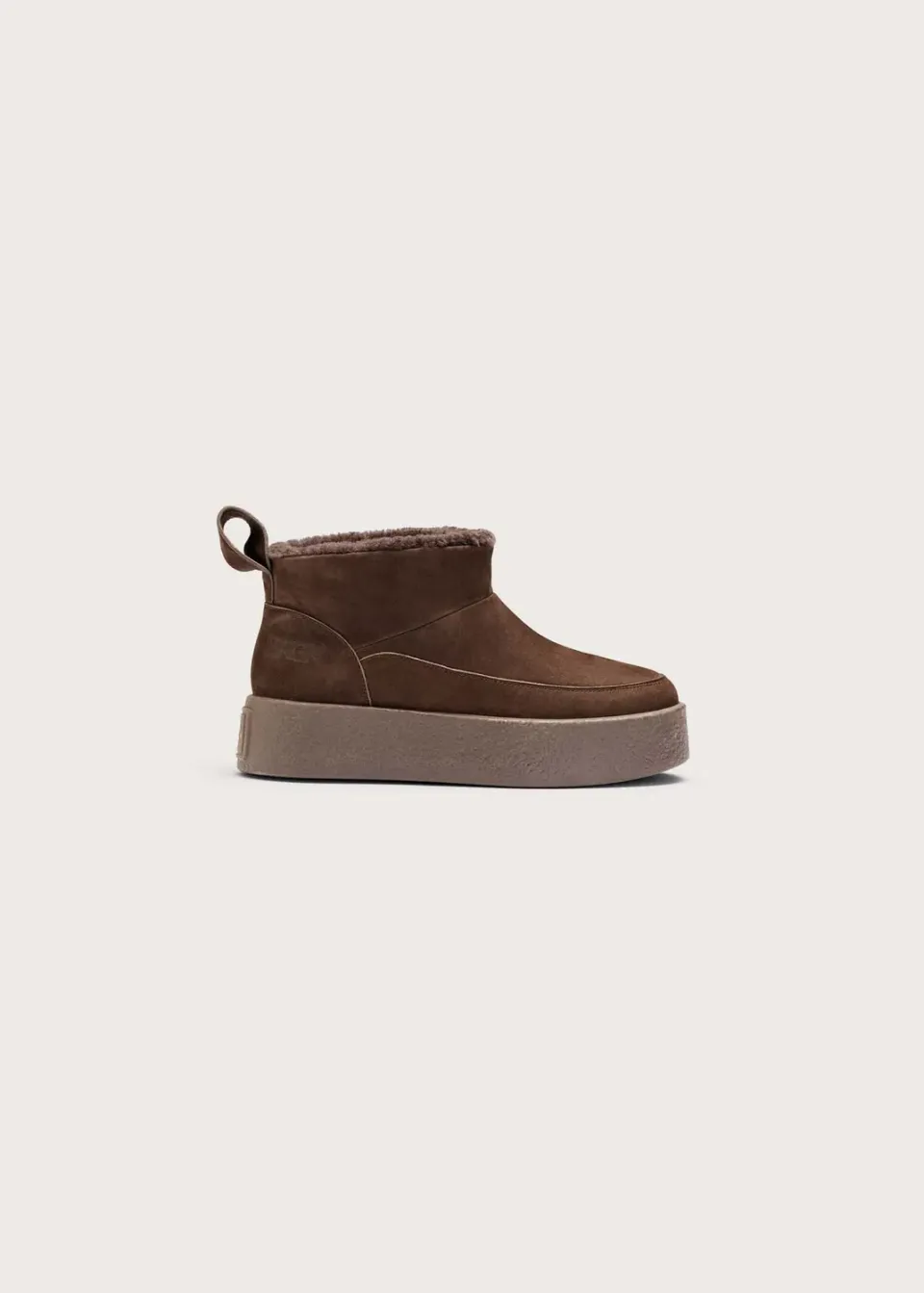Brgn Platform Slip-in boots brun med teddyfôr