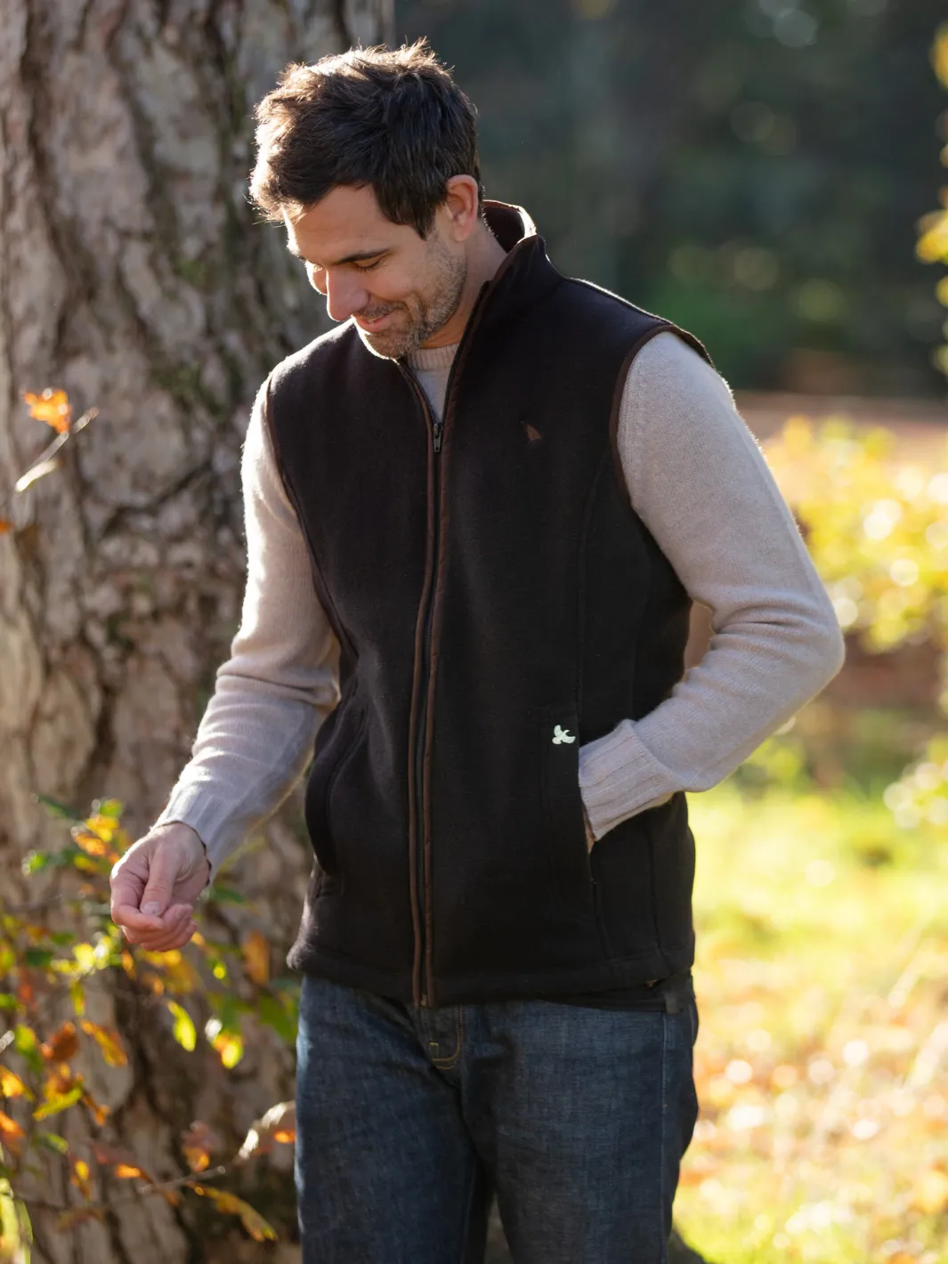 John Partridge Unisex Fleece Gilet fleecevest svart XS–2XL