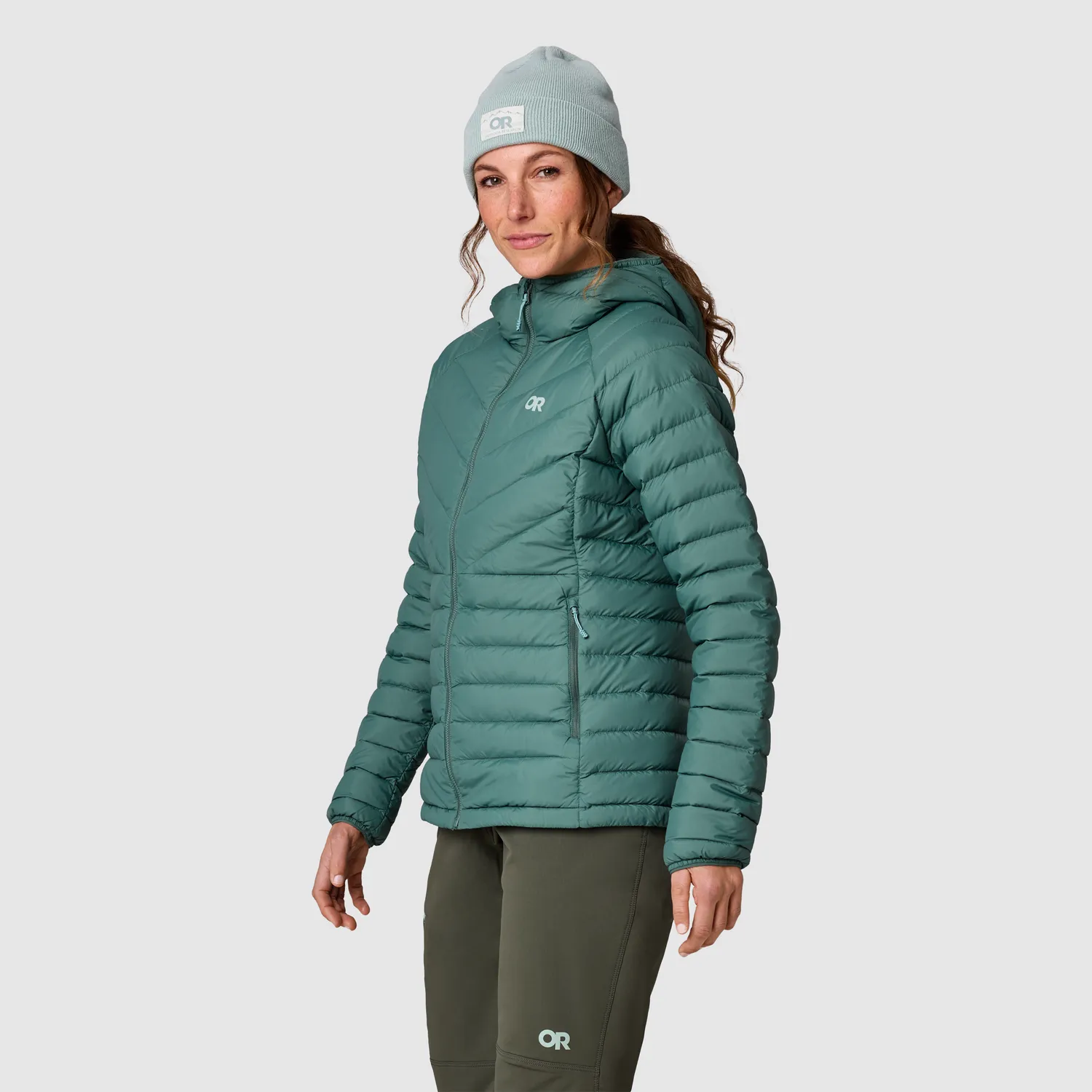 Outdoor Research Transcendent Down Hoodie dunhettejakke dame Rosewood