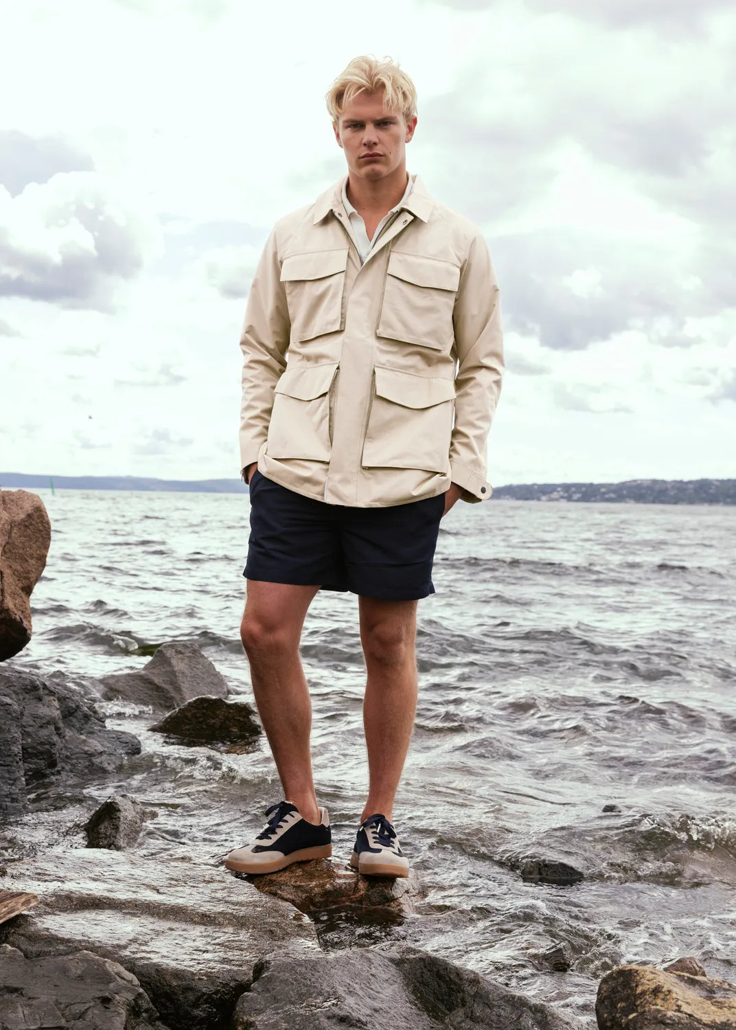 Brgn Måneskinn Jacket regnjakke herre Sand lett