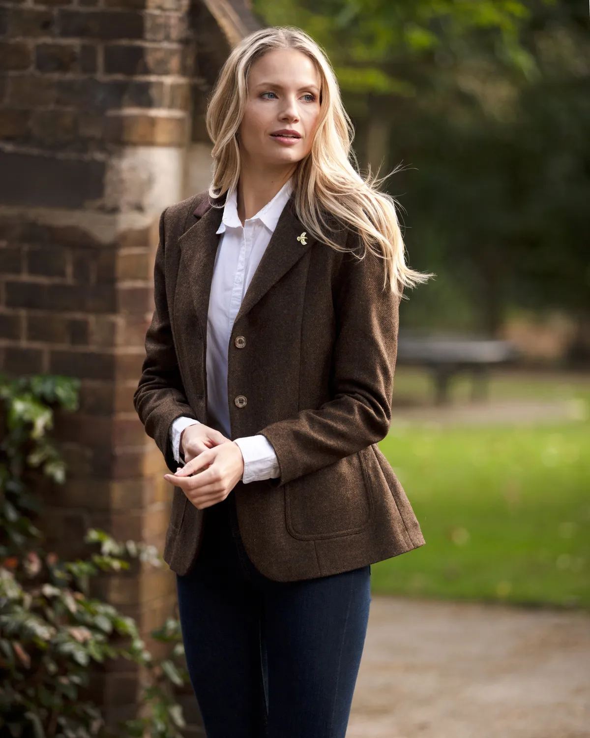 John Partridge Arena Tweed Blazer blazer brun ull