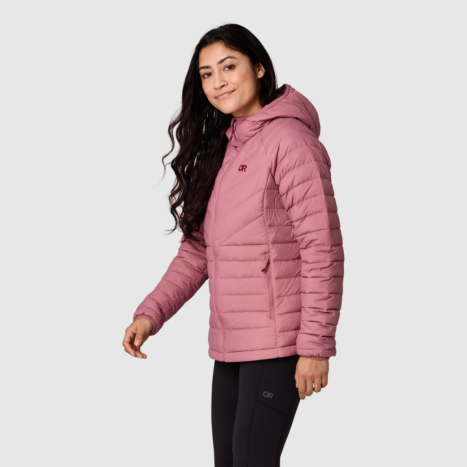 Outdoor Research Transcendent Down Hoodie dunhettejakke dame Rosewood