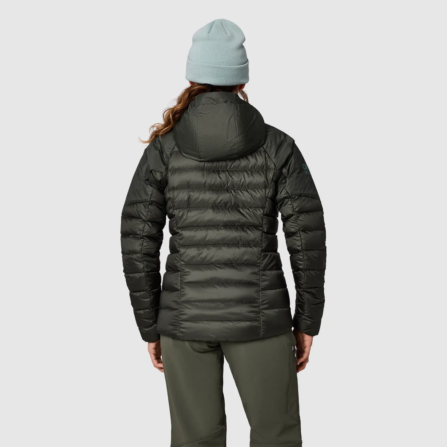 Outdoor Research Helium Down Hoodie dunjakke Dark Laurel dame