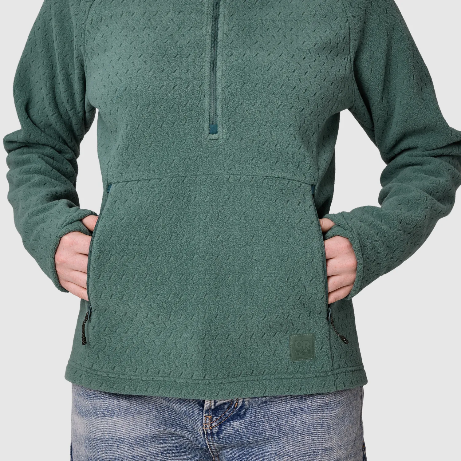 Outdoor Research Trail Mix XT Fleece Pullover Hoodie fleecegenser dame Malachite UPF 50+