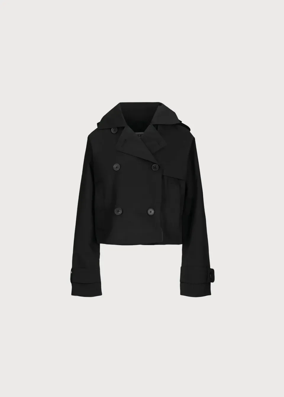 BRGN Skydekke Trench trenchcoat New Black kort