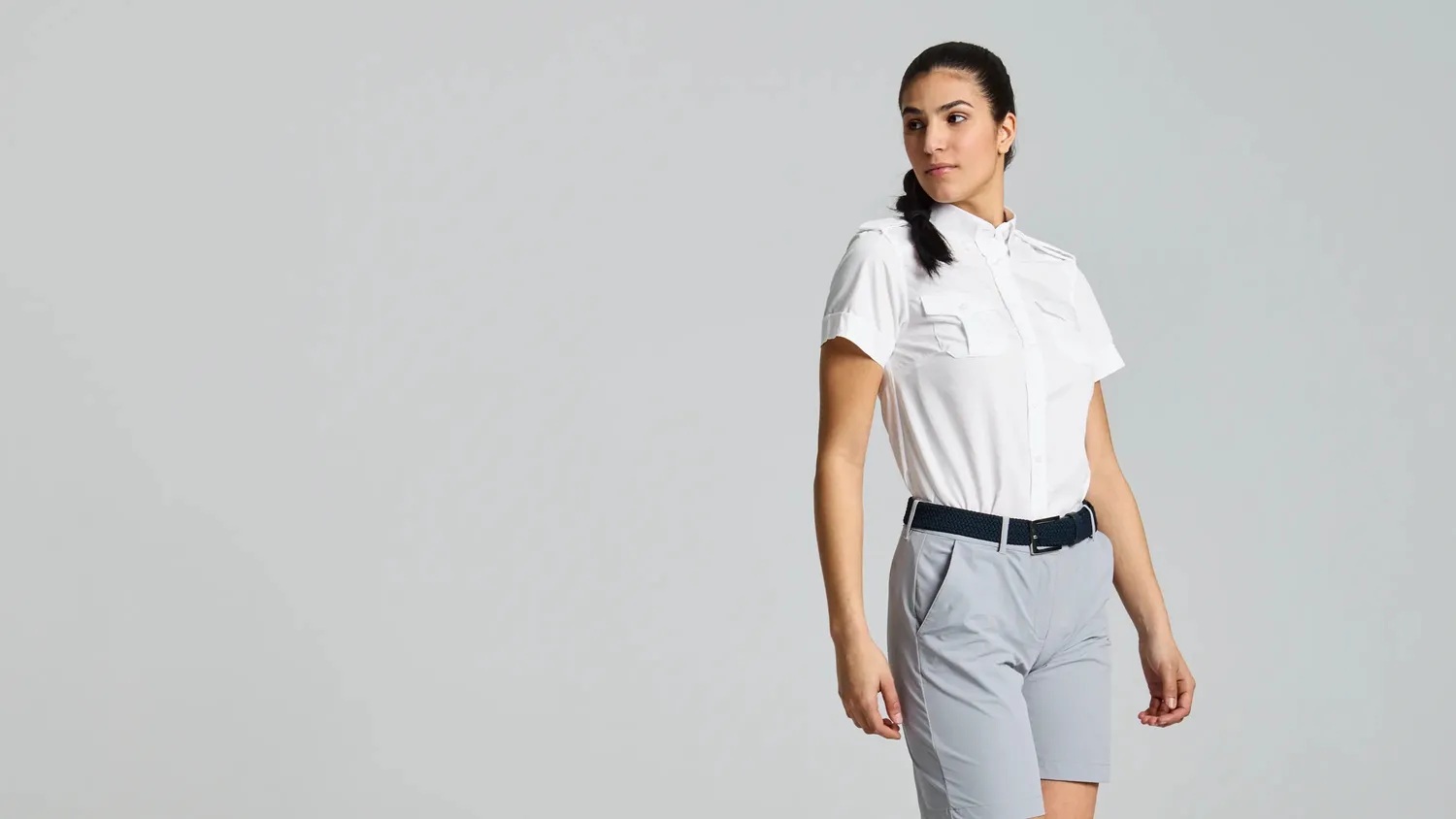 Slam Deck WS Yacht Shirt kortermet skjorte bright white strykefri