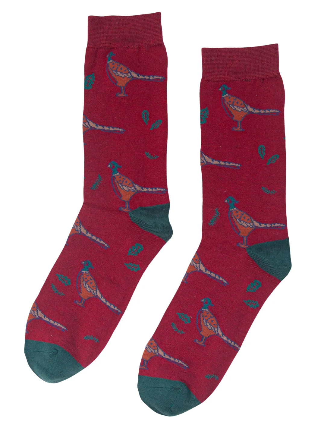 John Partridge Socks - Pheasant sokker Blue/Brown bambusblanding