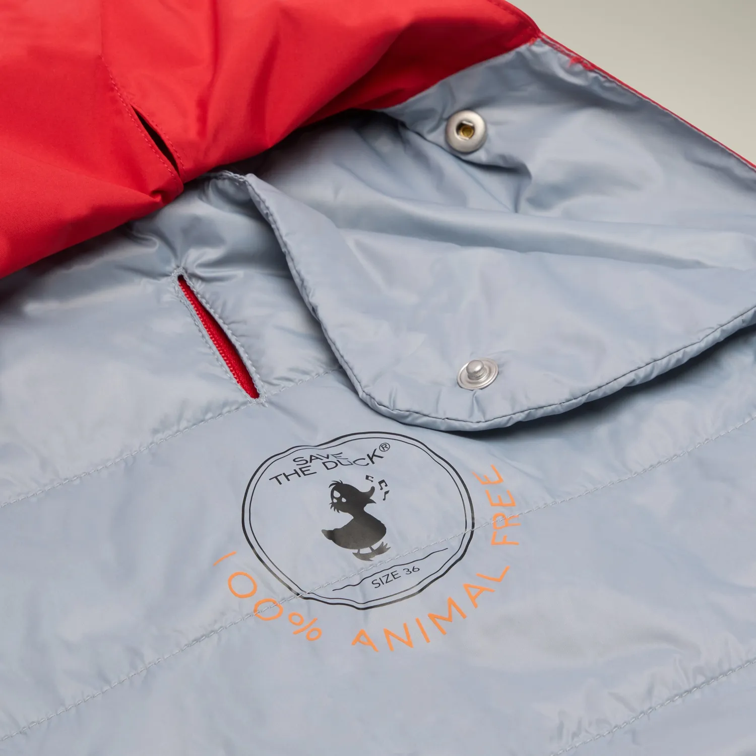 Save The Duck Rex hundedekken Flame Red vannavvisende