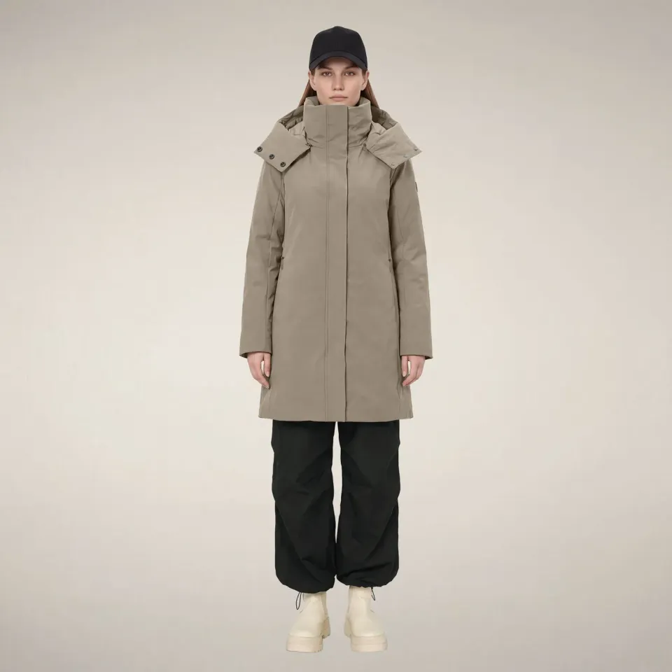 Save The Duck Lolita parka Stone Beige slim fit