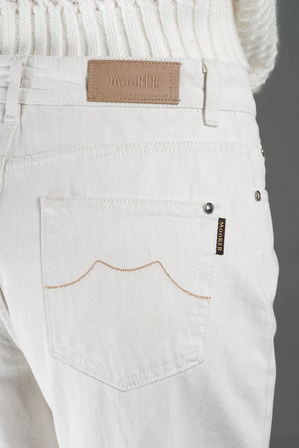 Moorer PHOEBE-214 jeans, ecru – japansk denim