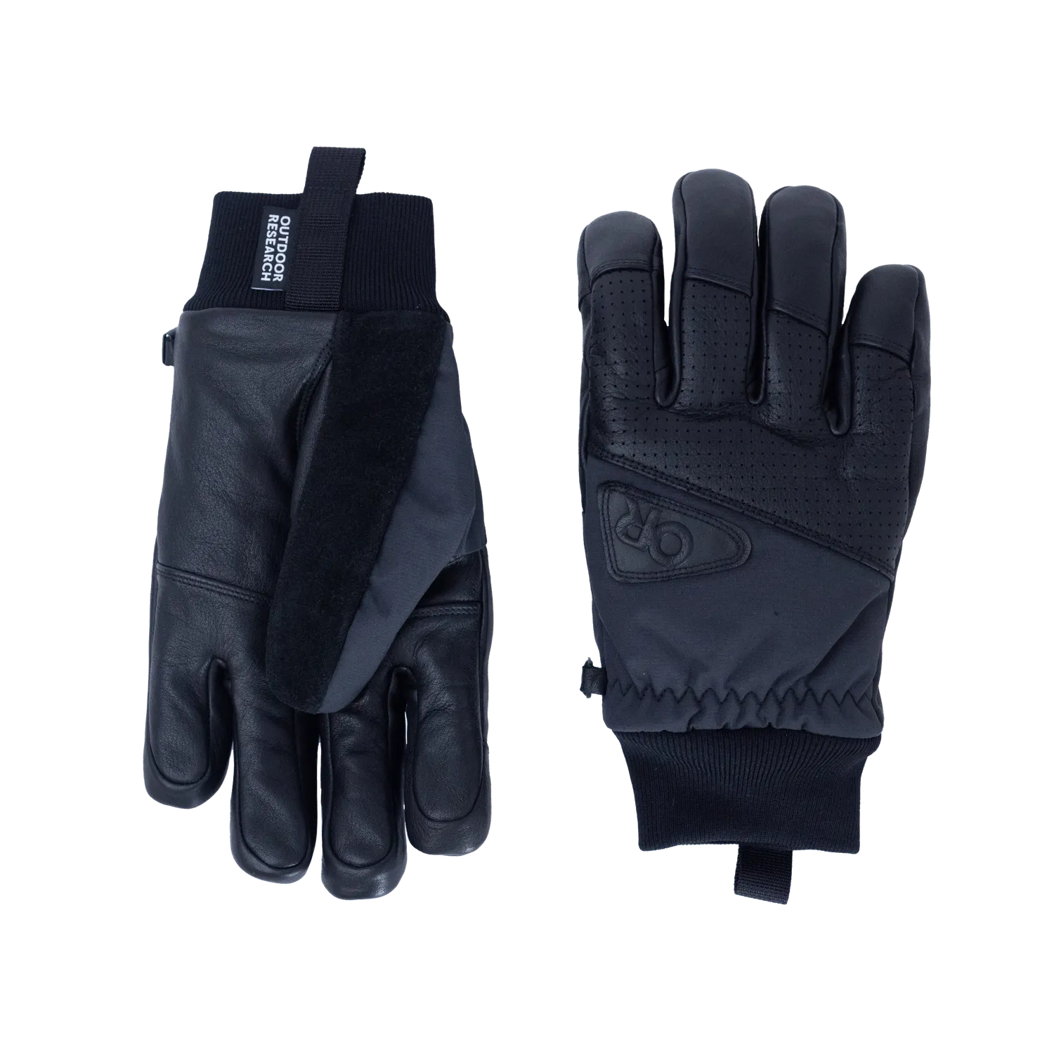 Outdoor Research Snowcrew Leather Glove skihansker Dark Natural/Black