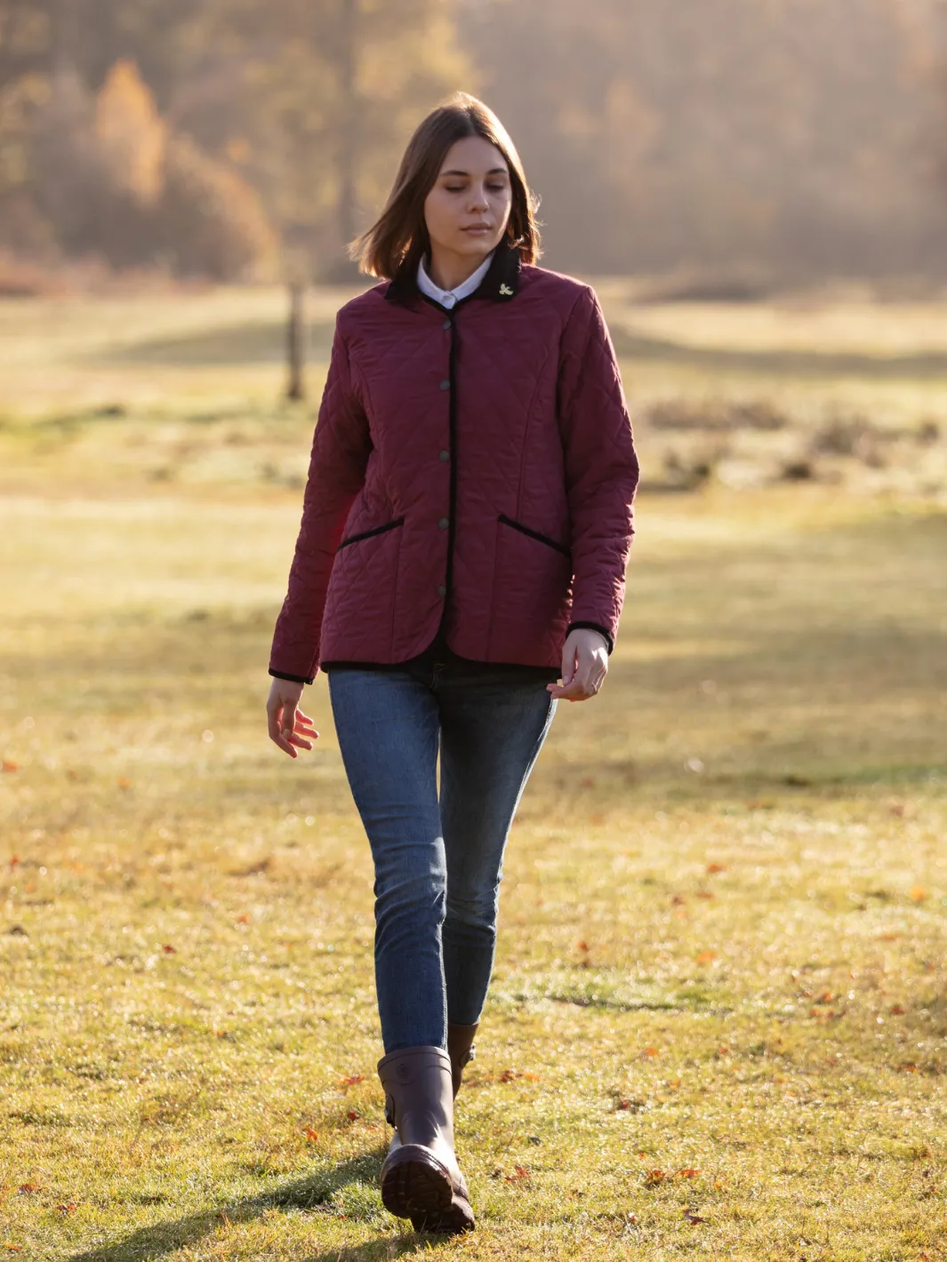 John Partridge Moorland Quilted Fleece Jacket fleecejakke burgunder