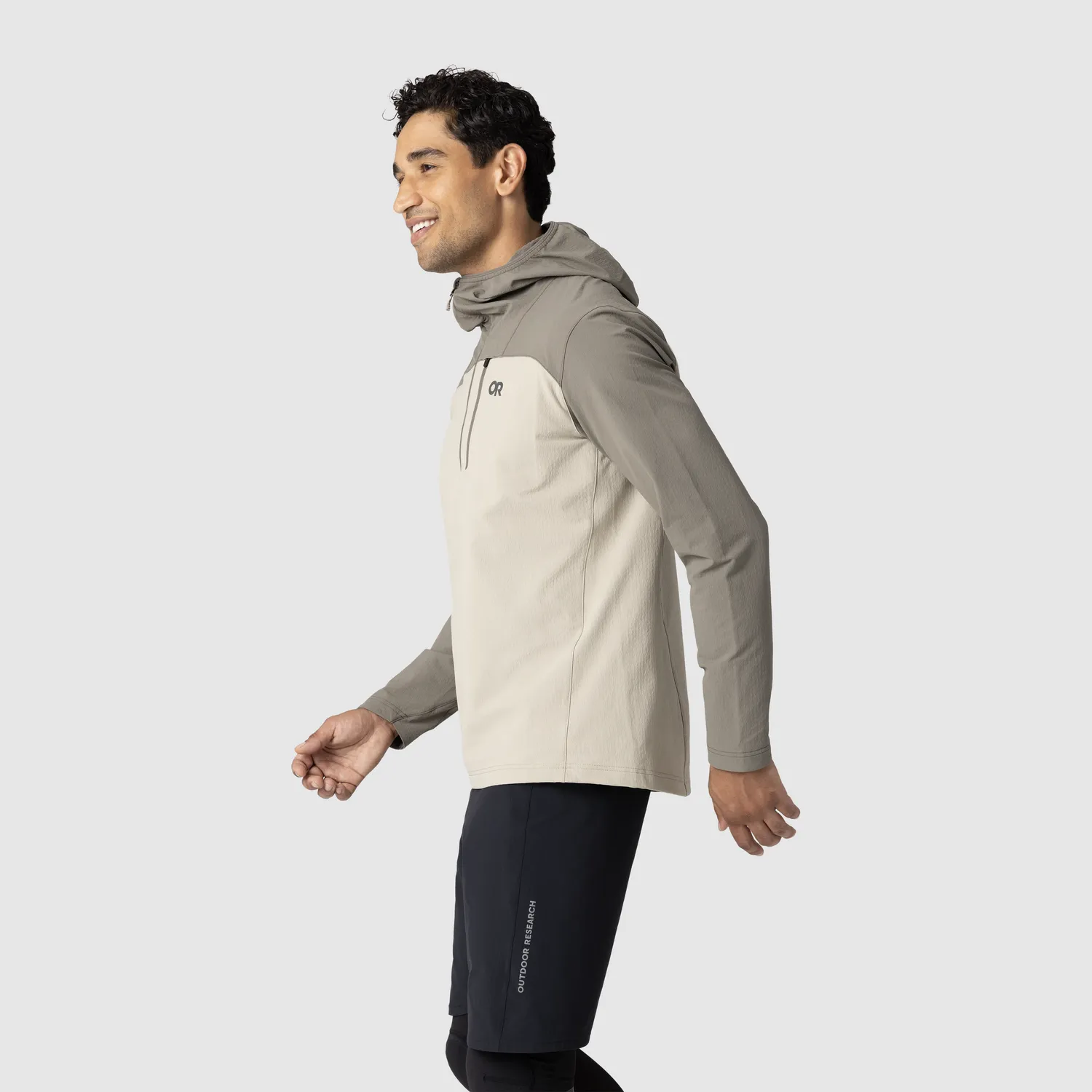Outdoor Research Freewheel MTB Half Zip sykkelhettegenser herre Pro Khaki/Gravel