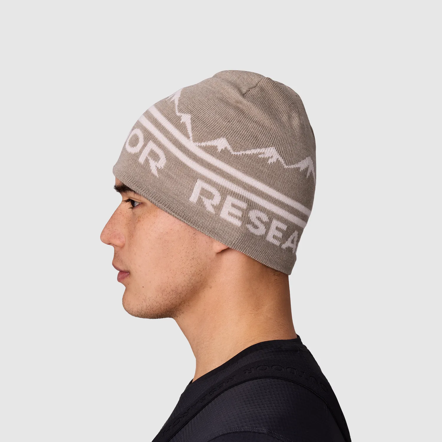 Outdoor Research OR Logo Knit Beanie strikkelue Pro Khaki/Oyster