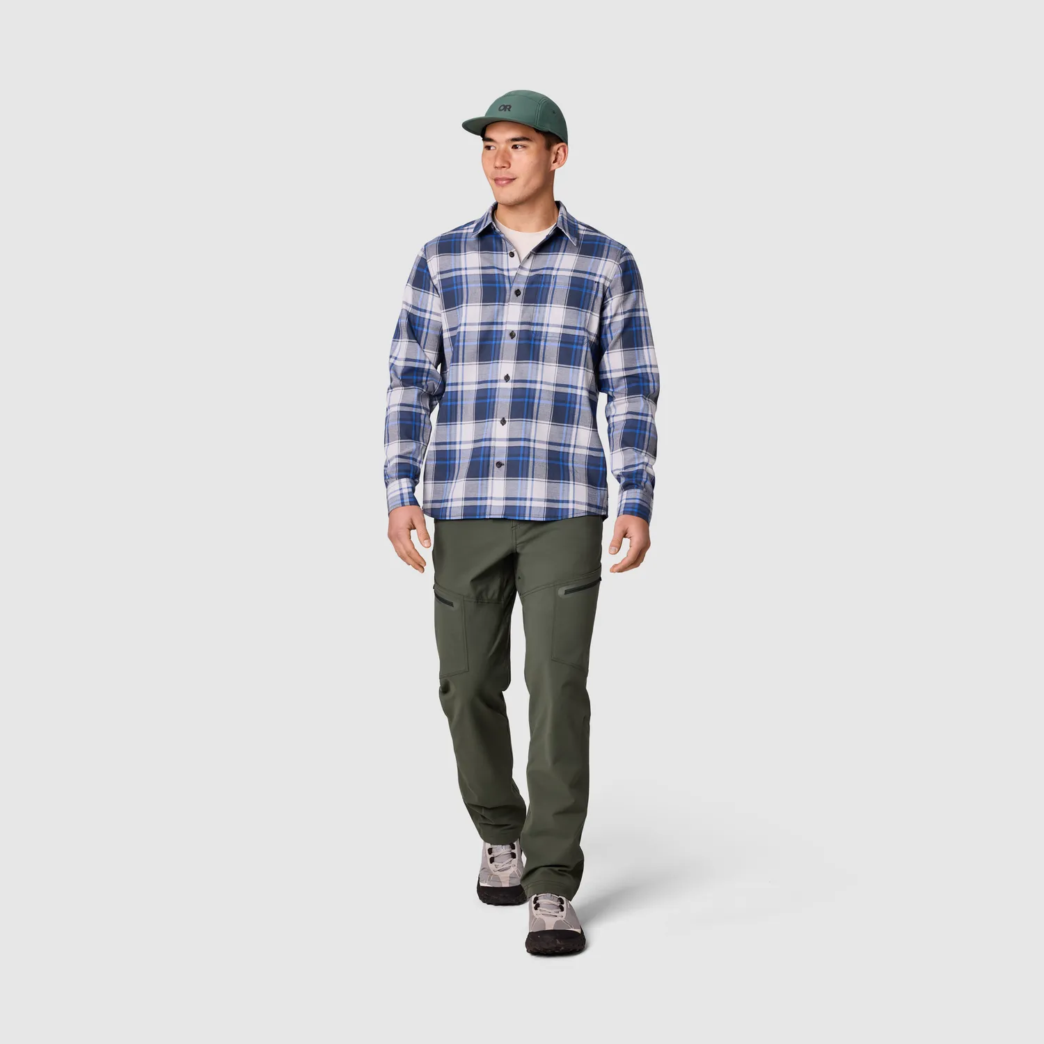 Outdoor Research Ravenna Flannel Shirt flanellskjorte Azurite Plaid UPF 40